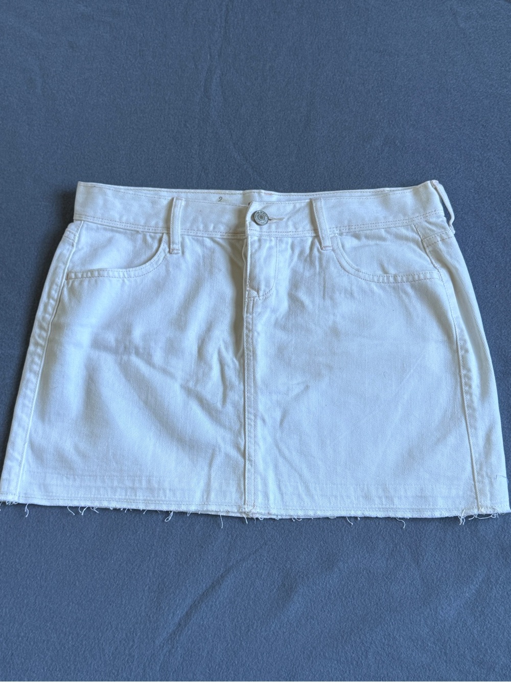 White Denim Mini Skirt